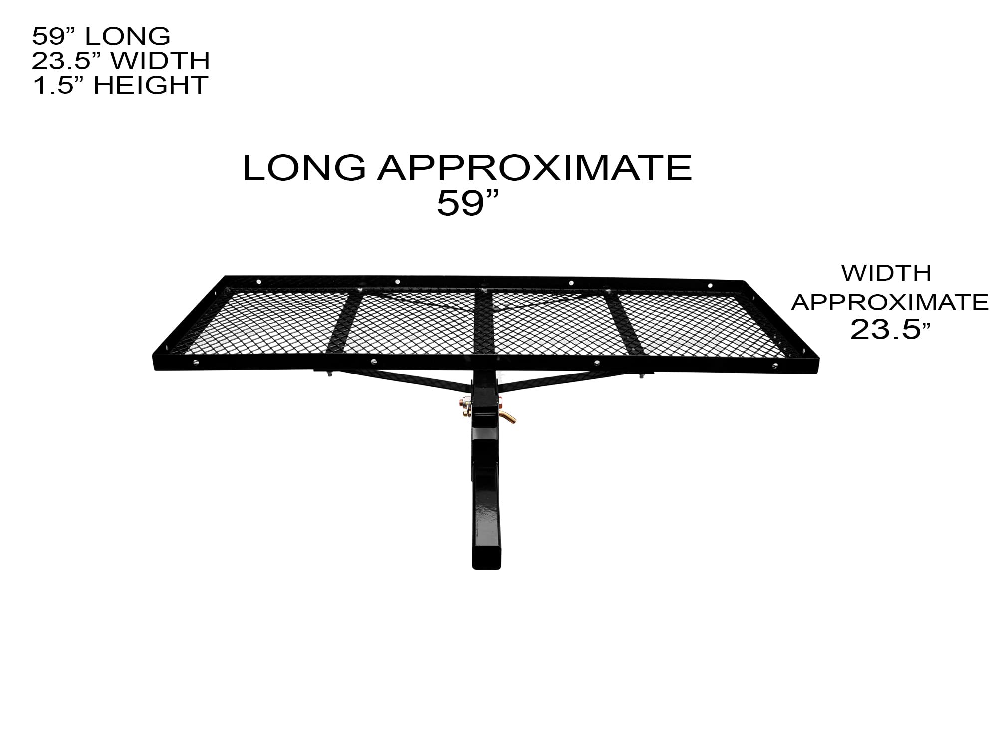 59-Inch ARMORDILLO Universal Foldable Mesh Rear Hitch Cargo Tray Fits 2" Receiver Tube