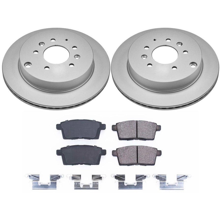 Power Stop Coated Brake Rotor & Ceramic Brake Pads CRK5876- rear For Mazda CX-7 2007-2012 [Model Specific]