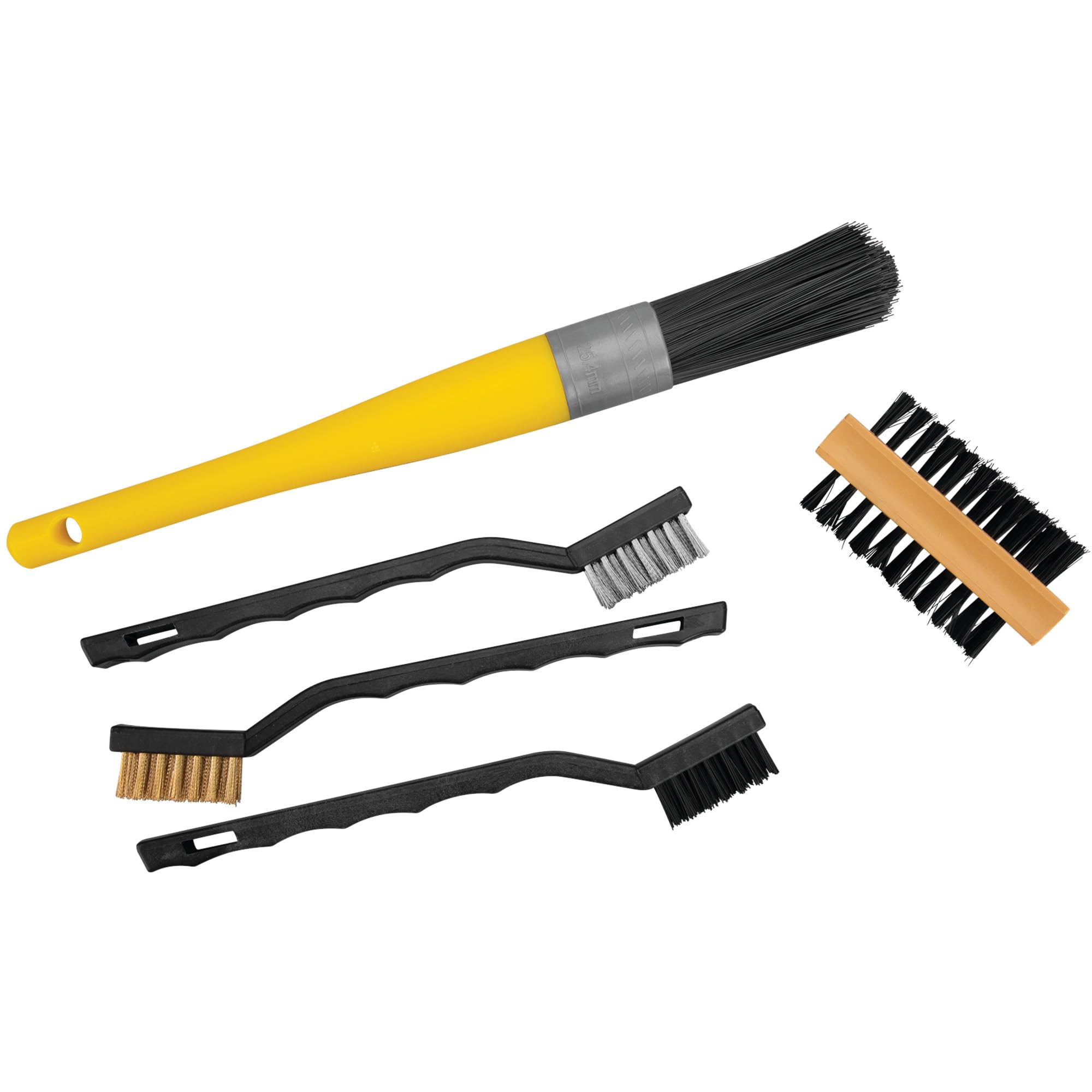 10 Piece Performance Tool Detail Cleaning Brush Set for Crafts, Dirt, Oil and Paint Removal with Nylon, Brass and Steel Bristles