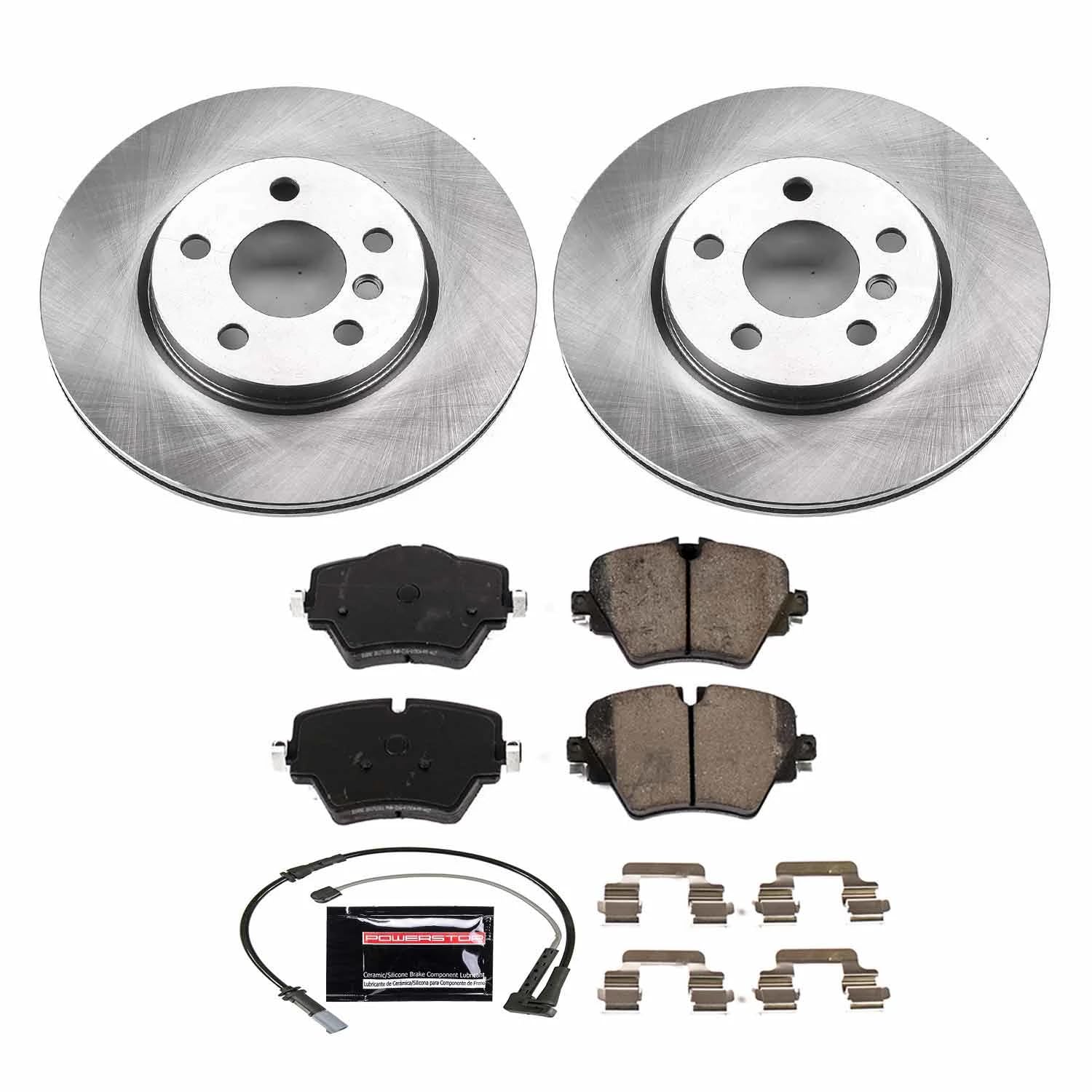Power Stop KOE8323 Front Replacement Brake Kit-OE Brake Rotors & Ceramic Brake Pads For Mini Cooper Clubman 2019 [Model Specific]