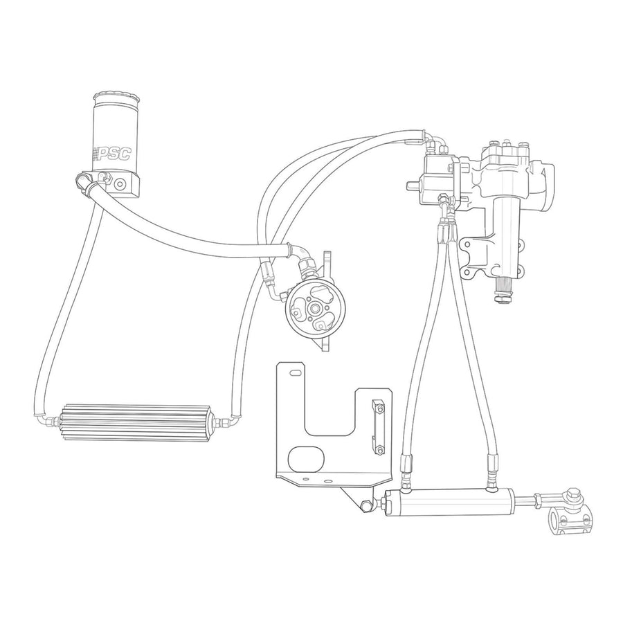 Performance Steering Components #8 HK2098 Return Line Hose/Cooler Kit for JK