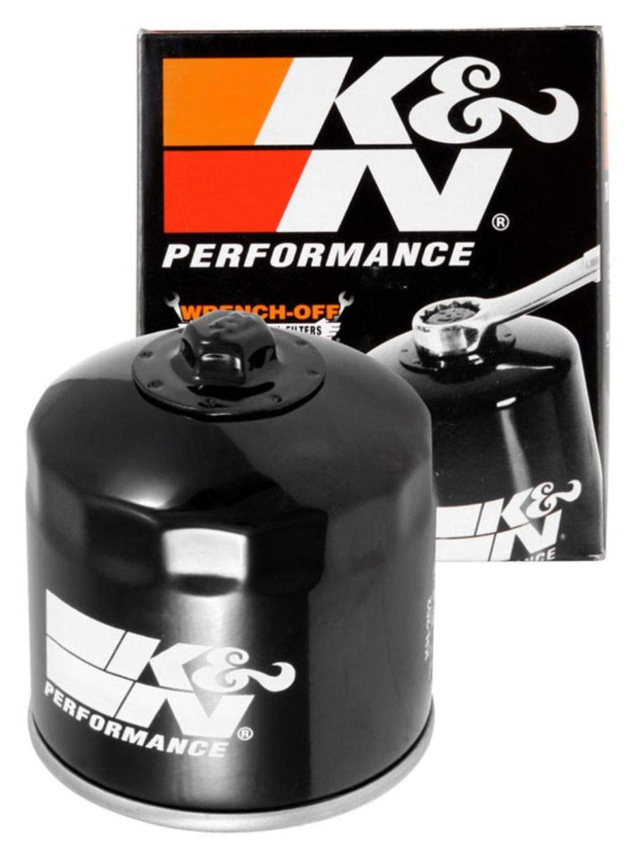 K&N Motorcycle Oil Filter: Premium High Performance, Designed to be used with Synthetic or Conventional Oils, Wrench Off Nut: Fits Select Honda, Kawasaki Vehicles, KN-202