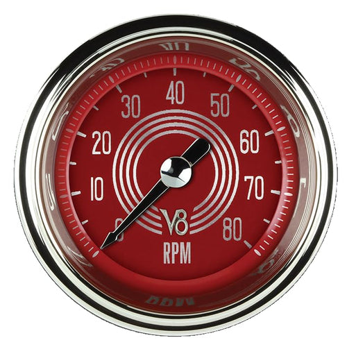 V8 Red Steelie Classic Instruments V8RS183SHC 2-1/8" Tachometer