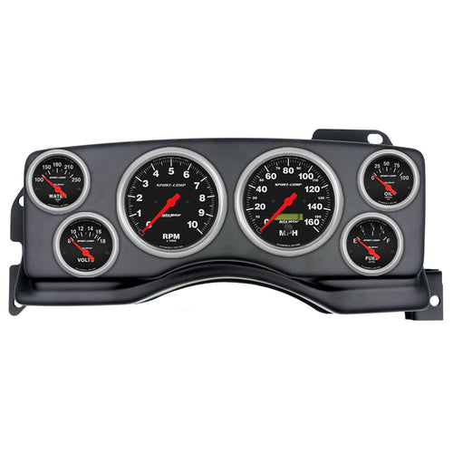 AutoMeter Dash Kit Direct Fit, (3 3/8" X2, 2 1/16" X4), Ford Mustang 90-93, Sport-Comp (2927-11)