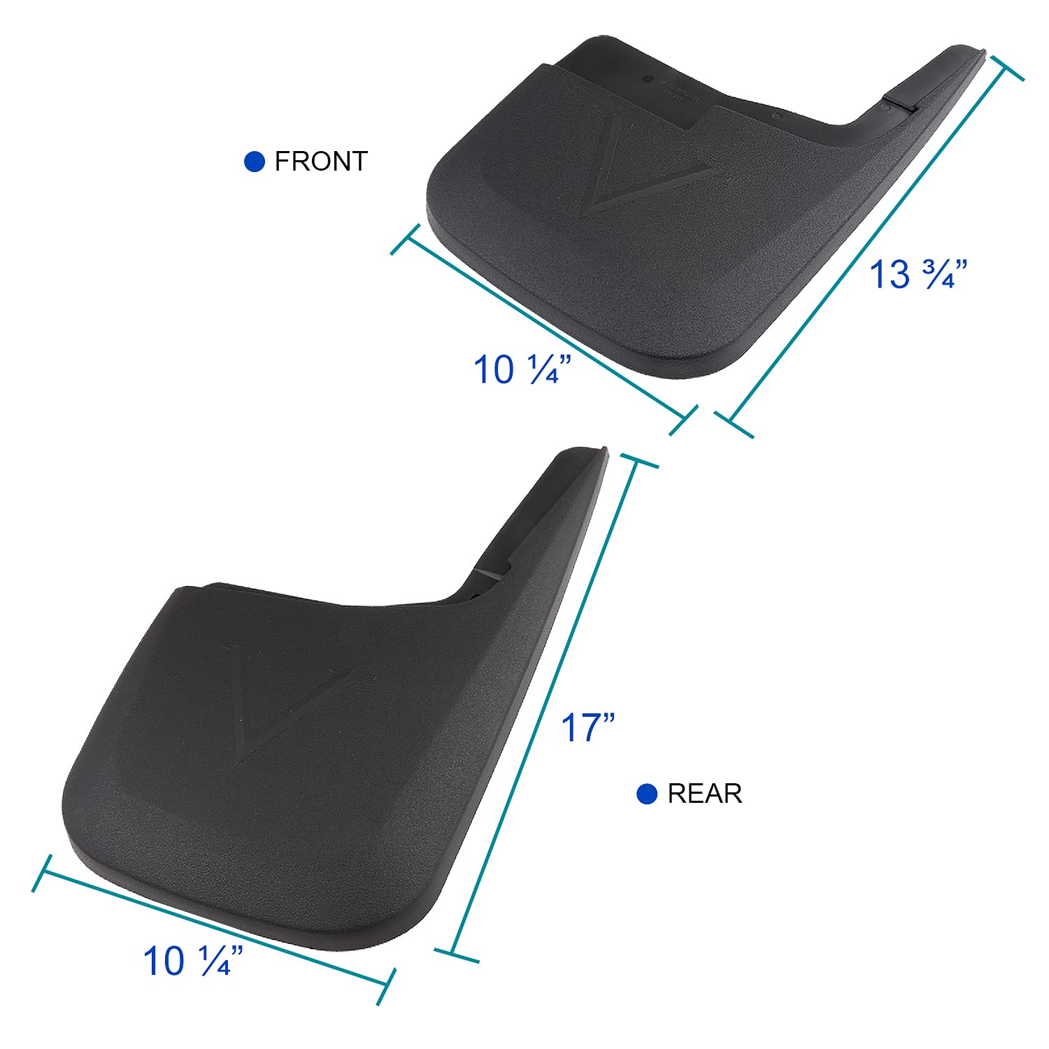 Front+Rear Spec-D Tuning Splash Guard Mud Flaps Compatible with Ford F150 w/o Wheel Lip Heavy Duty 2015-2018
