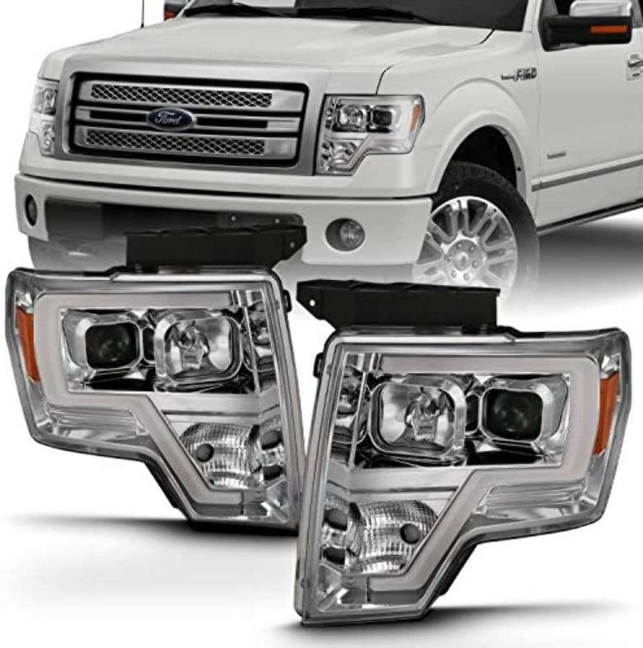 PROJECTOR PLANK STYLE FORD F-150 09-14 HEADLIGHTS CHROME (FOR HALOGEN MODELS)