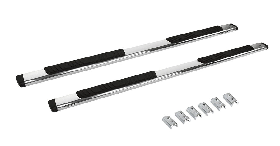 Go Rhino 5" Low Profile OE Xtreme Sidesteps & Brackets | Stainless Steel, Polished | 685404687PS | Fits 2007-2019 Chevrolet Silverado & GMC Sierra Crew Cab (See Description)
