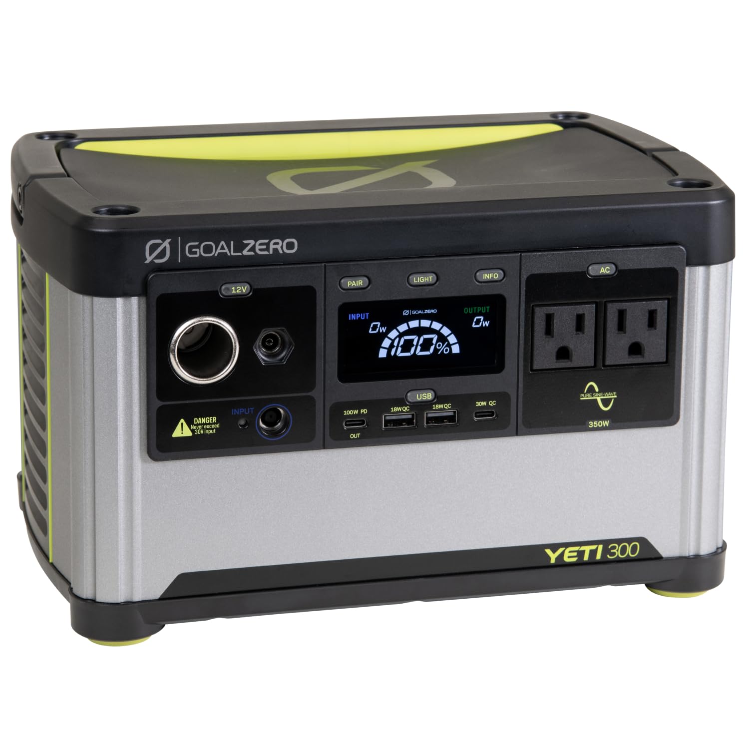Goal Zero Yeti 300 Portable Power Station, 297 Watt Hour LiFePO4 Battery, Water resistant & Dustproof Solar Generator For Outdoors, Camping, Tailgating, & Home, Clean Renewable Off-Grid Power
