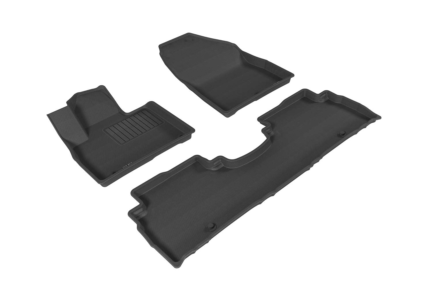 Kagu Floor Mat 3D MAXpider Custom Fit (Black) Compatible with Kia Sorento 5-Seat 2016-2020 - Full Set