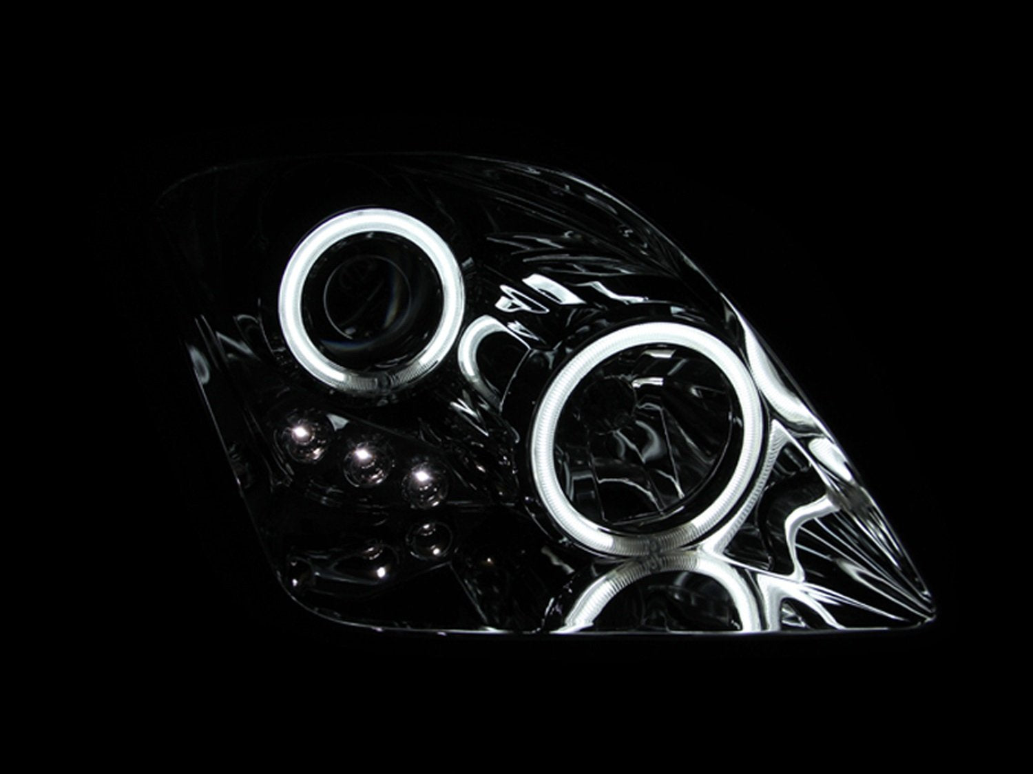 Chrome Clear AnzoUSA Projector Halo Headlight with Amber Reflector for Honda Prelude - (Sold in Pairs)