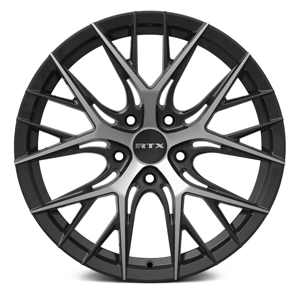 Custom RTX Wheel - 17x7.5, 38 Offset, 5x112 Bolt Pattern, 66.6mm Hub - Black Machined Rim