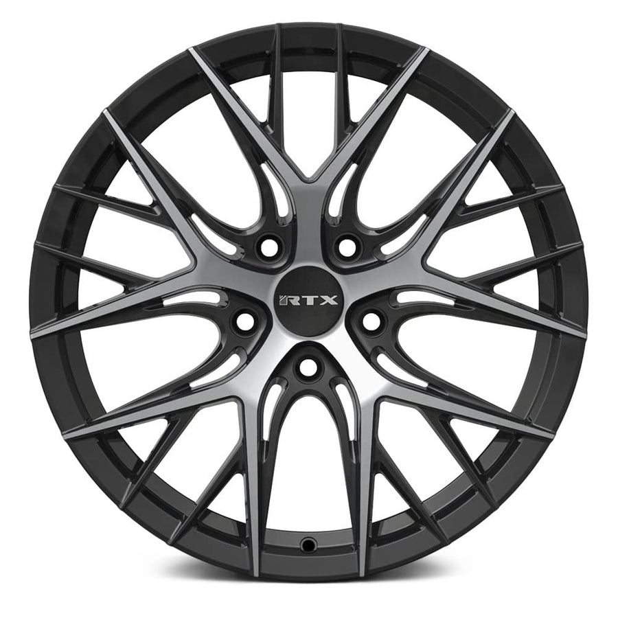 Custom RTX Wheel - 17x7.5, 38 Offset, 5x112 Bolt Pattern, 66.6mm Hub - Black Machined Rim