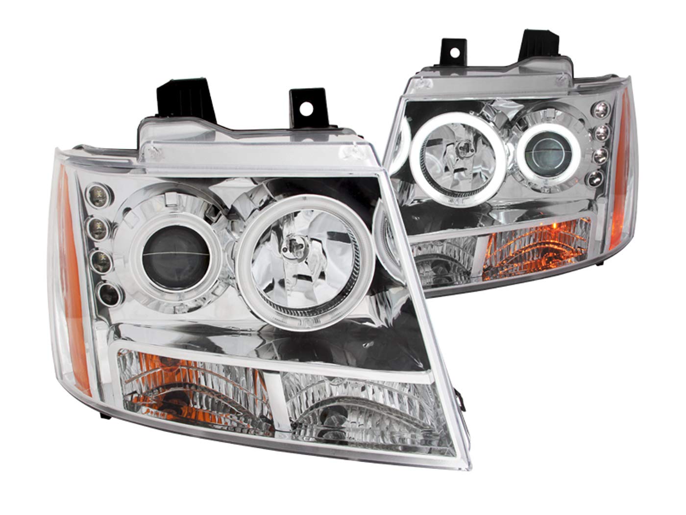 Chevrolet Anzo USA 111108 Chrome Clear Projector with Halos Headlight Assembly - (Sold in Pairs)