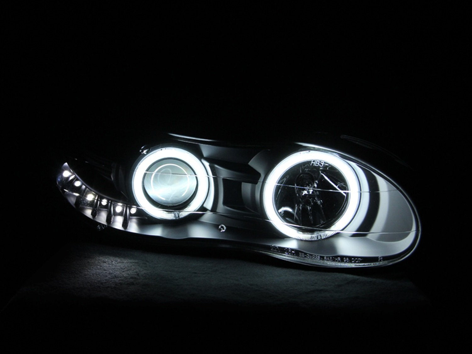 Chevrolet Camaro Anzo USA 121160 Projector with Halo/Black Clear with Amber Reflectors Headlight Assembly - (Sold in Pairs)