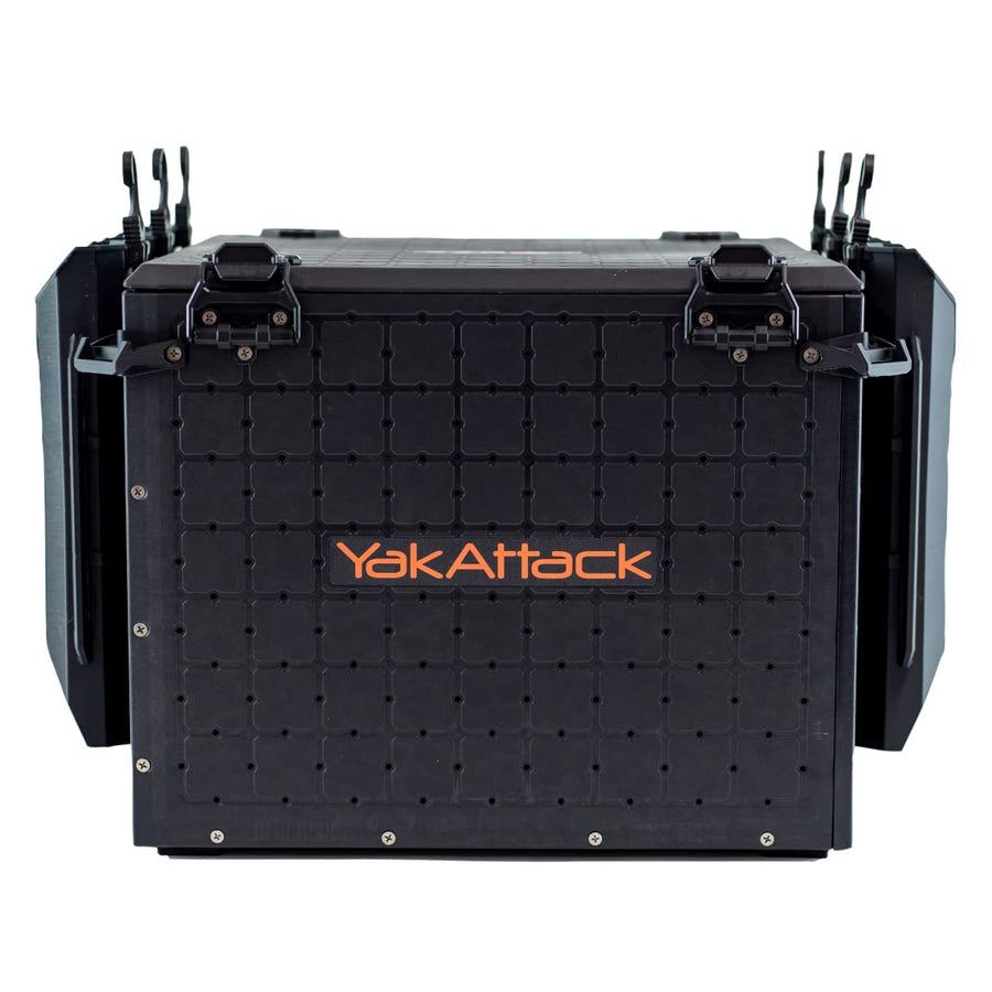 YakAttack 16" x 16" BlackPak Pro Kayak Fishing Crate with 6 Rod Holders - Black | Tackle Storage Box & Fishing Gear Organizer | Lightweight, Durable & Customizable Kayak Fishing Accessory
