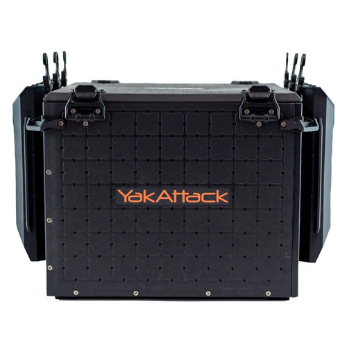 YakAttack 16" x 16" BlackPak Pro Kayak Fishing Crate with 6 Rod Holders - Black | Tackle Storage Box & Fishing Gear Organizer | Lightweight, Durable & Customizable Kayak Fishing Accessory