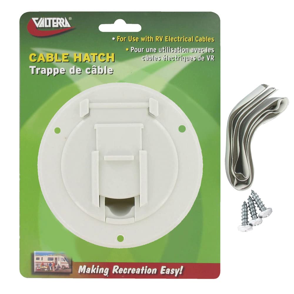Small Round Valterra A10-2140VP Cord Hatch - White