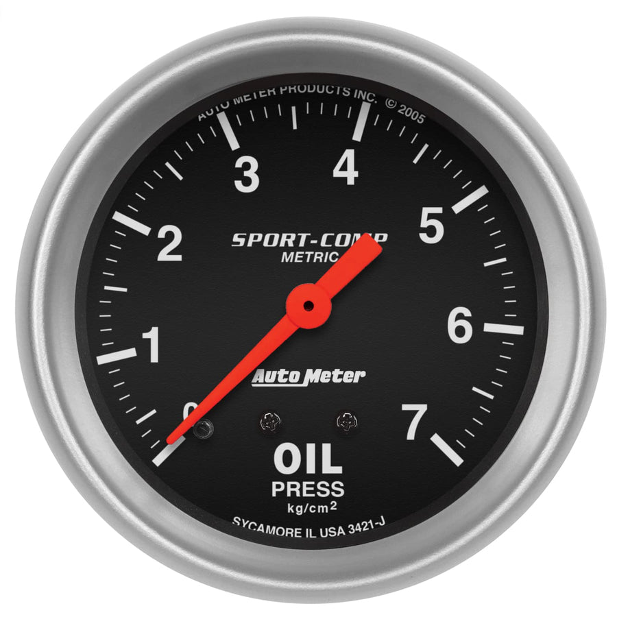 Sport-Comp Auto Meter 3421-J Mechanical Metric Oil Pressure Gauge