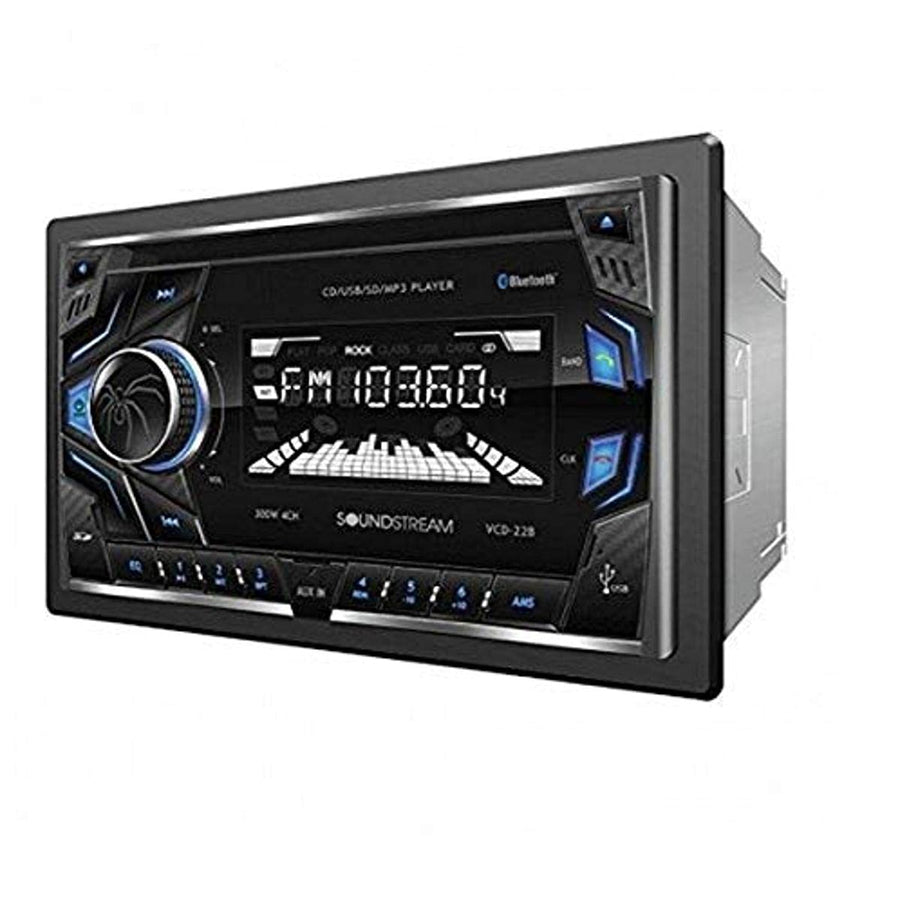 Soundstream Double DIN VCD-22B CD/MP3/AM/FM Receiver with 32GB USB Playback/Bluetooth
