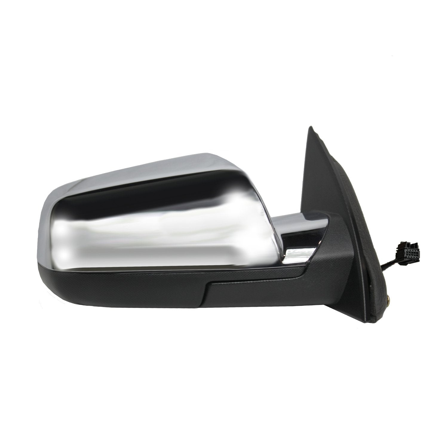 Fit System Mirror Passenger Side for Chevrolet Equinox LT, GMC Terrain, Textured Black w/Chrome Cover, spot Mirror, Foldaway, w/o Memory, Heated Power