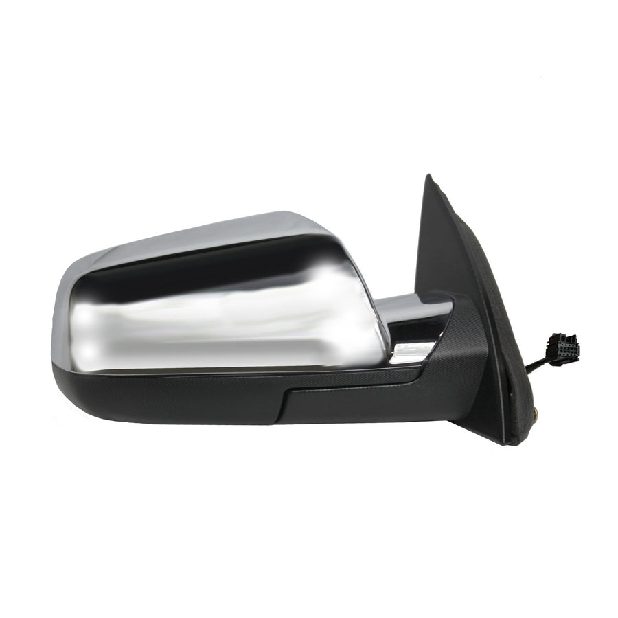 Fit System Mirror Passenger Side for Chevrolet Equinox LT, GMC Terrain, Textured Black w/Chrome Cover, spot Mirror, Foldaway, w/o Memory, Heated Power