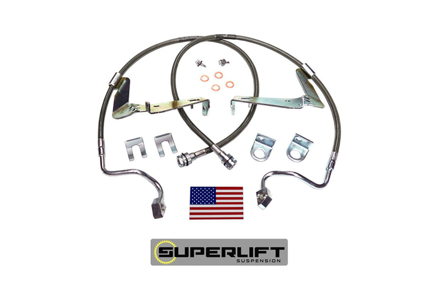 SUPERLIFT SUSPENSION RealTruck Brake Hose Kit for Ford F-250/F-350 | Front Bullet Proof Pair of Brake Hoses | 91560 | Fits 2008-2010 Ford F-250 / F-350 with 6-10" Lift Kit