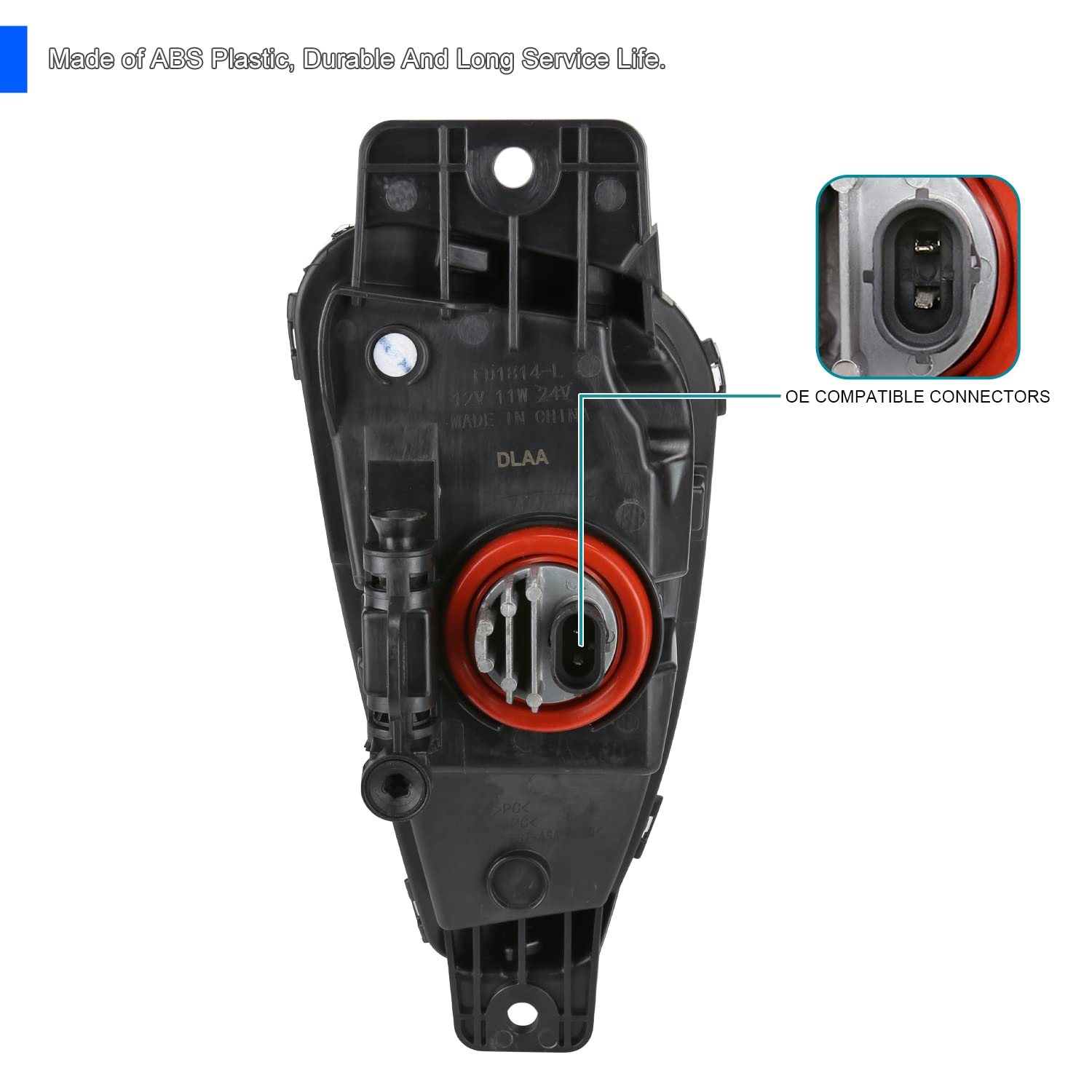 Chrome LED Fog Lights Spec-D Tuning + Switch Compatible with 2020-2022 Ford Escape, Left + Right Pair Assembly