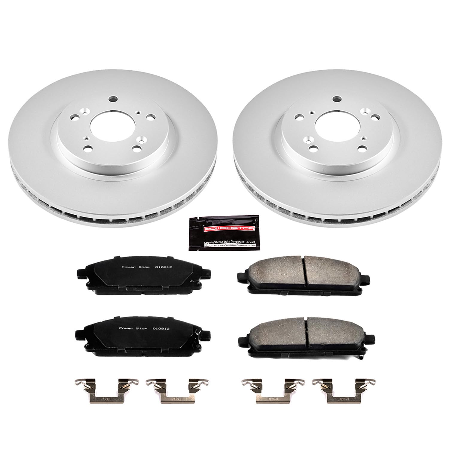 Power Stop Coated CRK2290 Brake Rotor & Ceramic Brake Pads - front For Acura MDX 2003-2006 [Vehicle Specific]