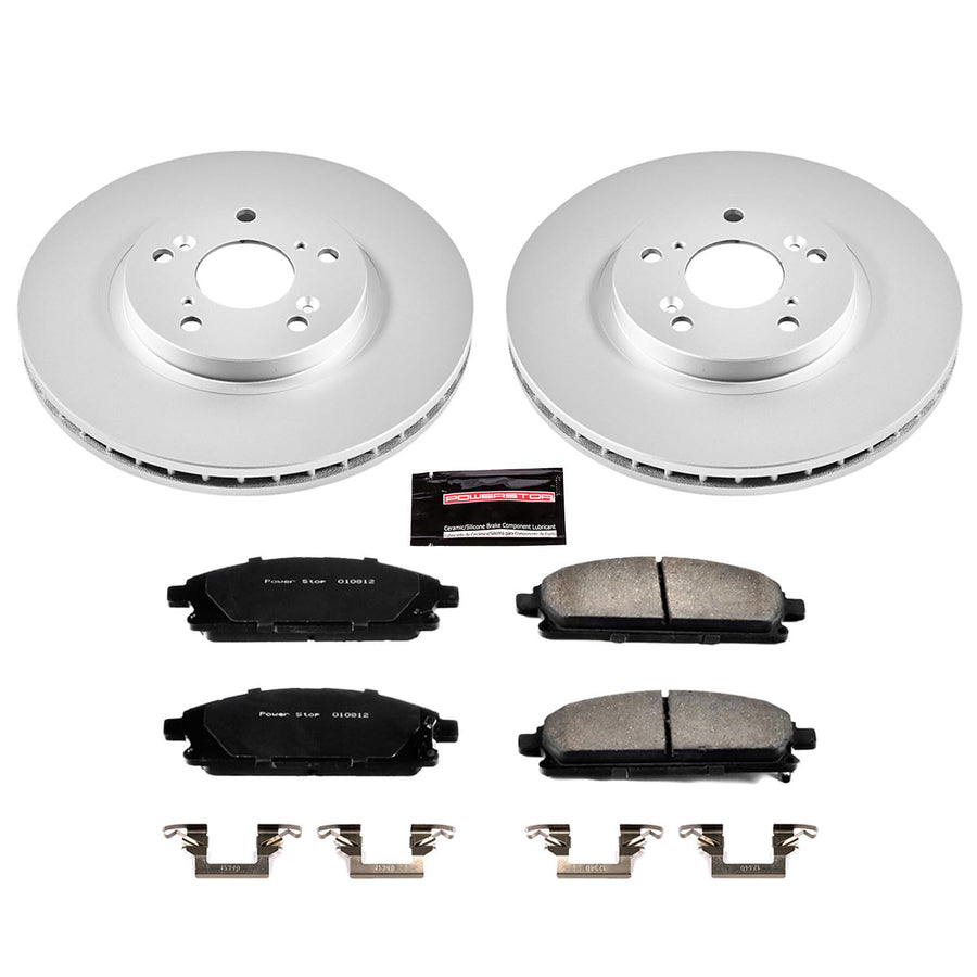 Power Stop Coated CRK2290 Brake Rotor & Ceramic Brake Pads - front For Acura MDX 2003-2006 [Vehicle Specific]