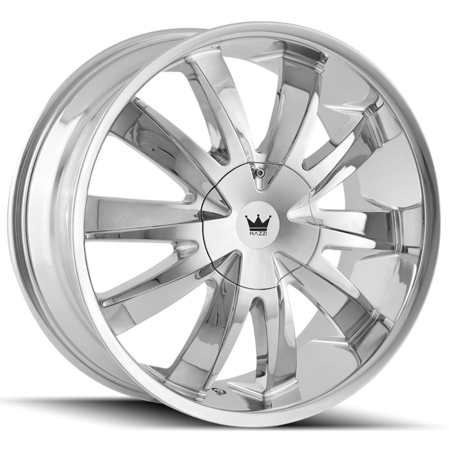 Edge 337 MAZZI Chrome 22X8.5 5-110/5-115 35mm 72.56mm Wheel with Painted (0 x 8.5 inches /5 x 110 mm, 35 mm Offset)