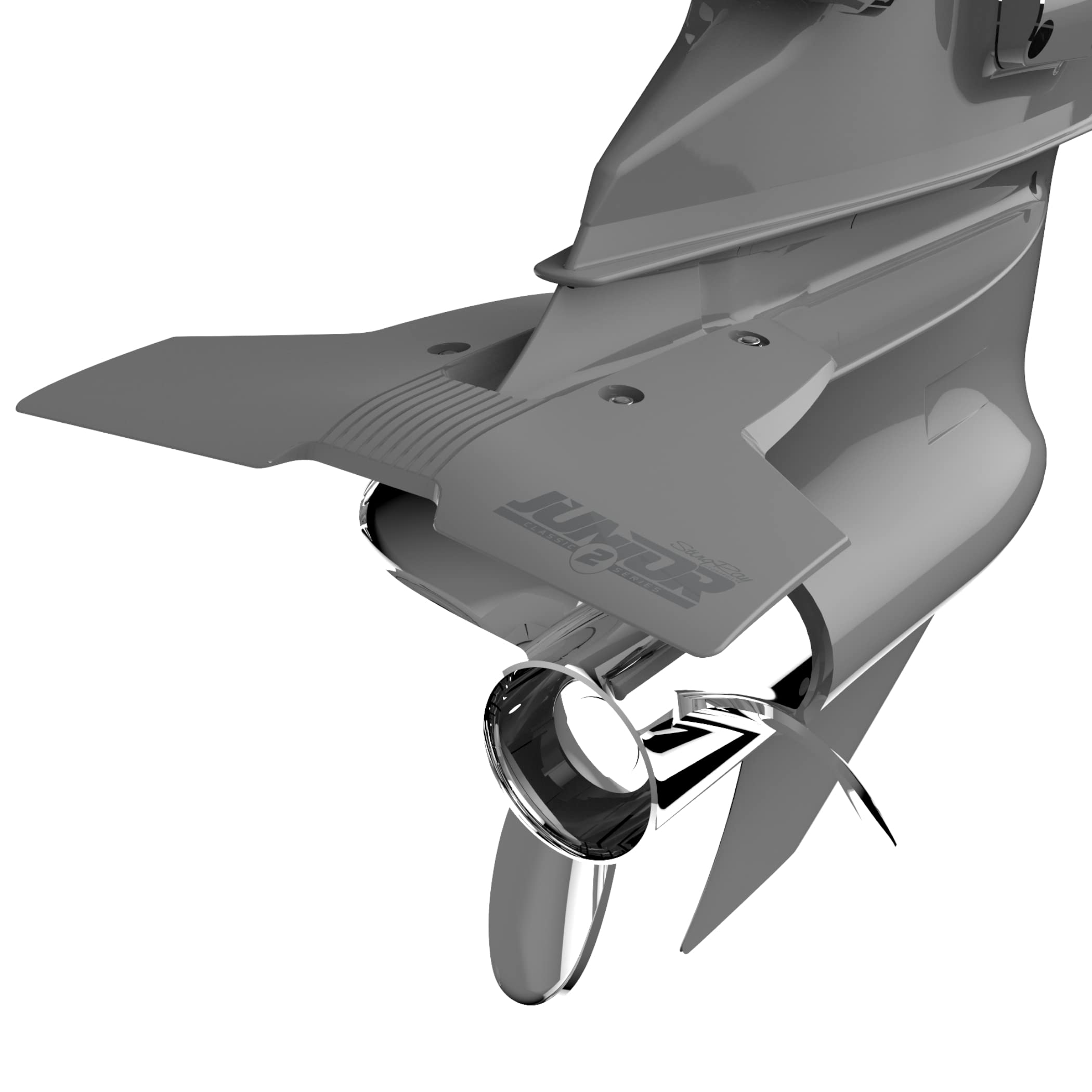 Classic Junior 2 STINGRAY HYDROFOILS for 9.9-40 hp (Grey) - Best for Small Boats - Stabilizer Fins for Outboard/Outdrive Motors - Made in The USA