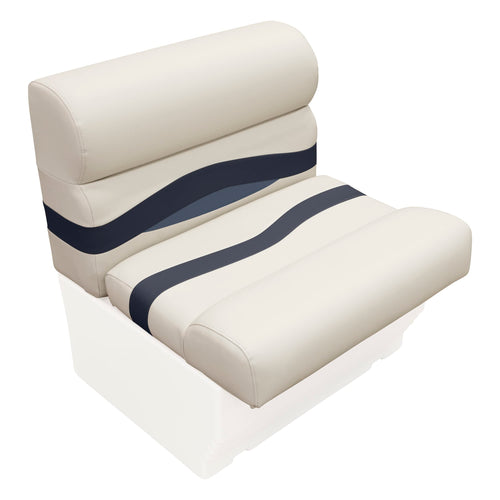 Wise Premier Series BM1143-986 Pontoon 27" Bench Seat Cushion Set, Platinum/Spectra Navy/Cobalt