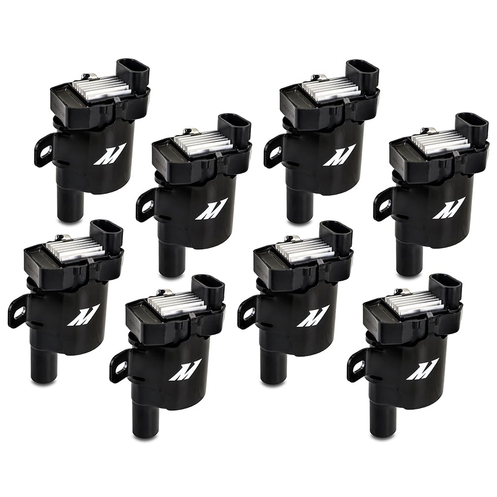Mishimoto Ignition Coil, Compatible with Truck Engines GM L-Series (Heatsink Style) 1999-2007, Set of 8