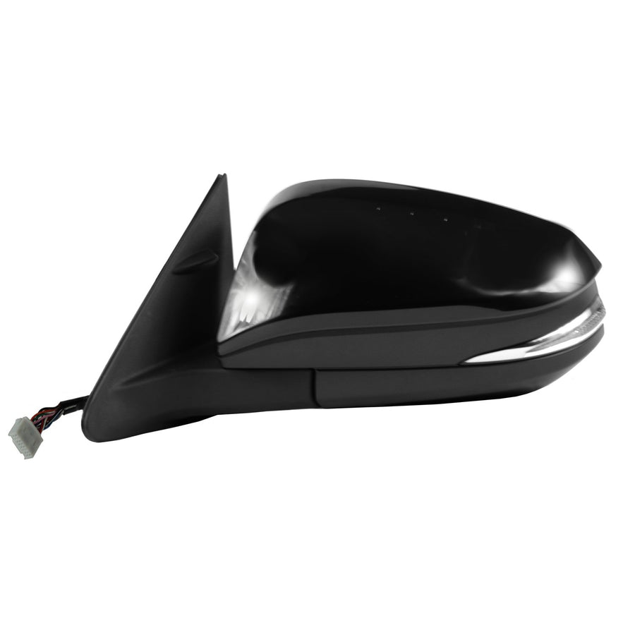 Mirror Driver Side for Toyota Highlander, Textured Black w/PTM Cover, w/Turn Signal, Memory, Puddle lamp, Blind spot Detection System, Foldaway, w/o Around View Monitor, Heated Power