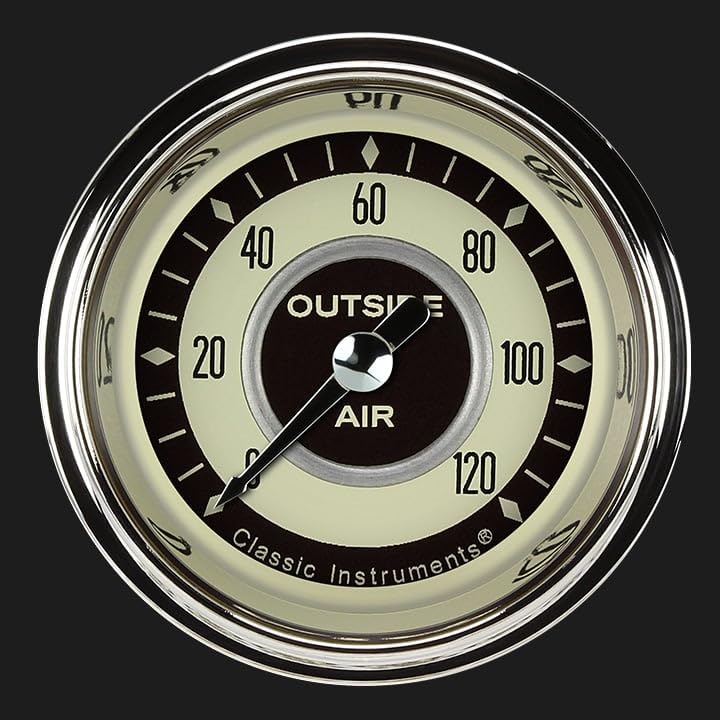 Nostalgia Classic Instruments 2-1/8" Outside Air Temperature Gauge NT199SHC