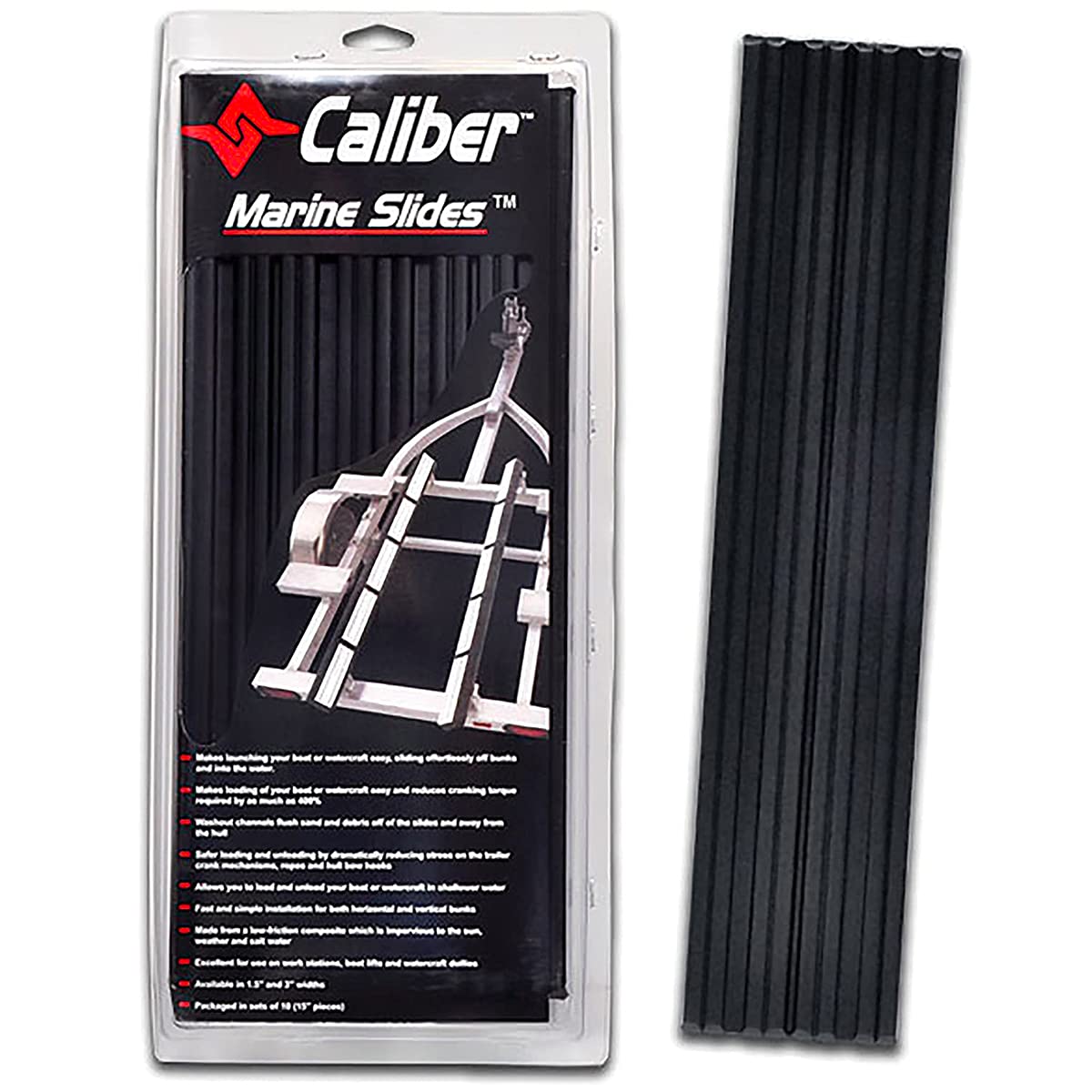 Marine Caliber Trailer Bunk Slides 23010, 3 x 15 inch, 10-Pack Black