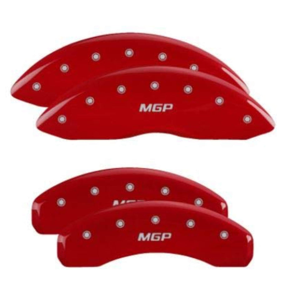 MGP 16243SMGPRD Caliper Covers Red Powder Coat Finish, Silver Characters, Set of 4