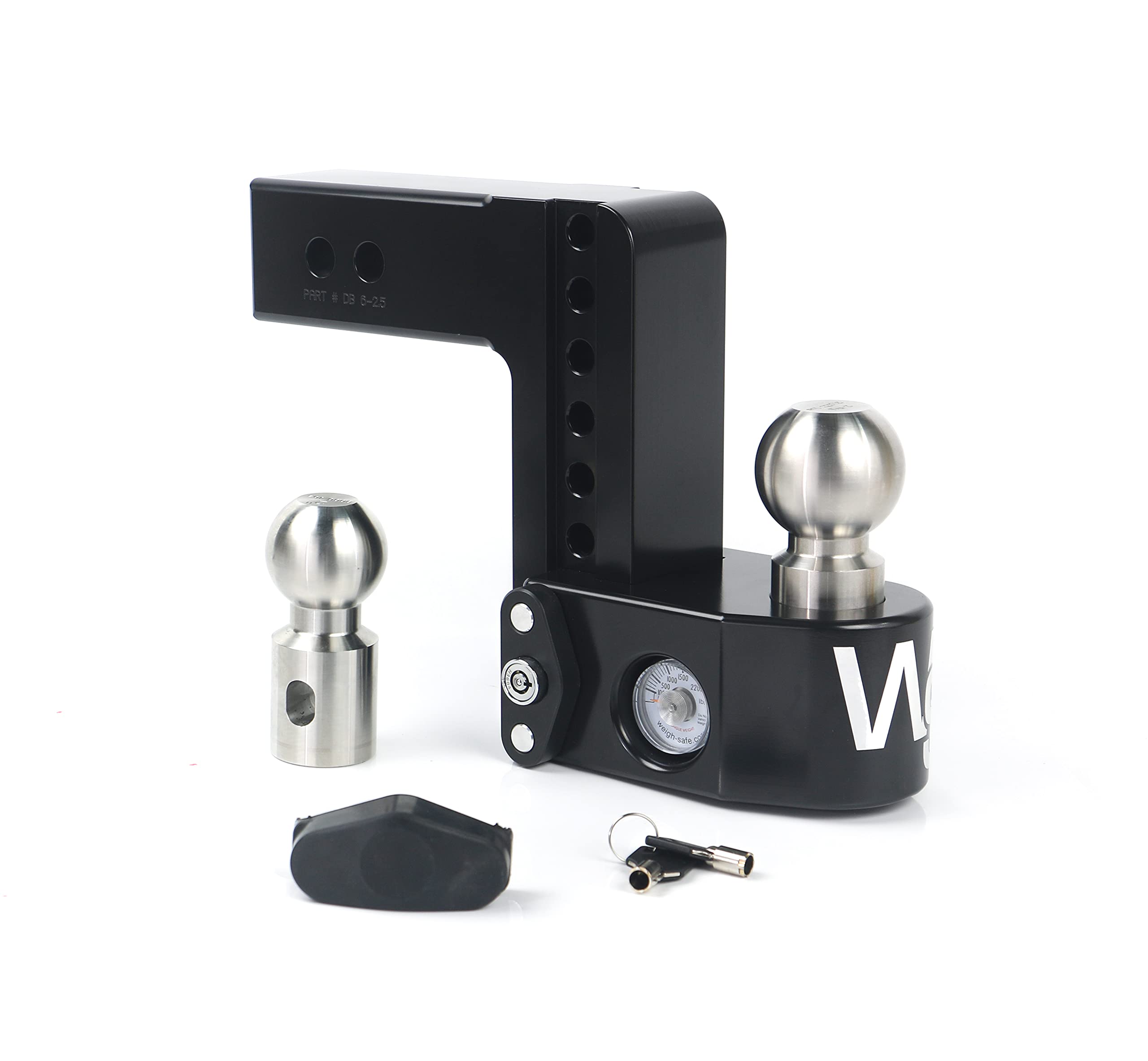 Weight Safe 6" Drop Hitch WS6-2.5-CER-BLA w/ 2.5" Shank (8K/18.5K GTWR) Cerakote Black Coating