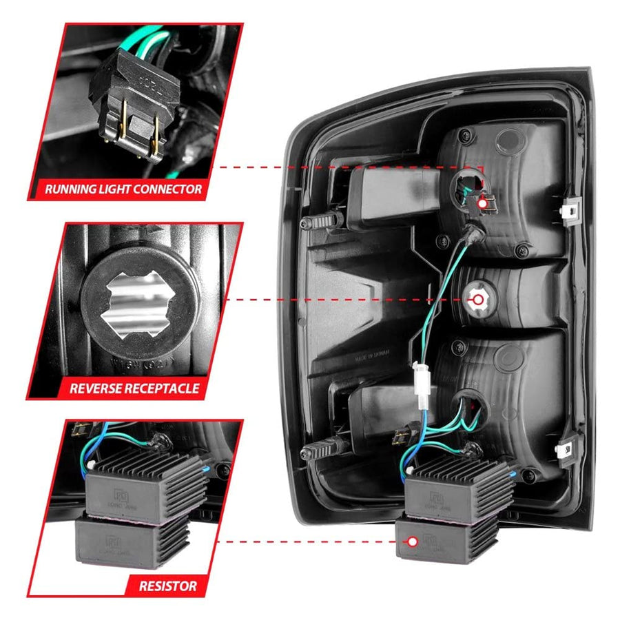 15-19 Chevy Silverado 2500HD/3500HD Anzo USA (Halgn Only) LED Tail Lights w/Black Light Bar & Clear Lens (311425)
