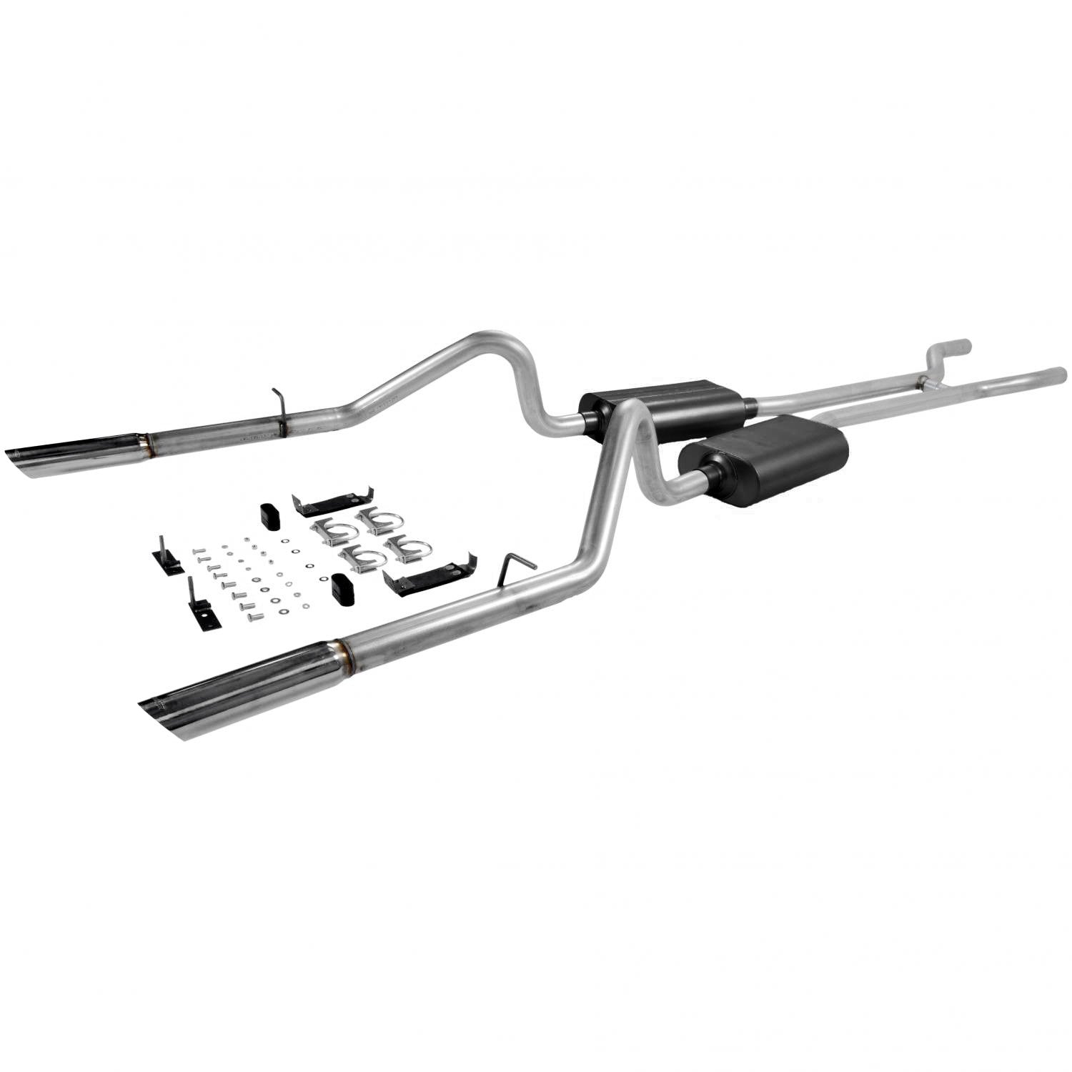American Thunder Flowmaster 17289 Crossmember-Back Exhaust Kit 2.5 Inch Aluminized Steel Compatible with 1966-1967 Ford Fairlane with V8 engine