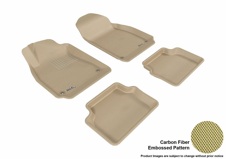 Complete Set 3D MAXpider Custom Fit All-Weather Floor Mat for Select Saab 9-3 Models - Kagu Rubber (Tan)