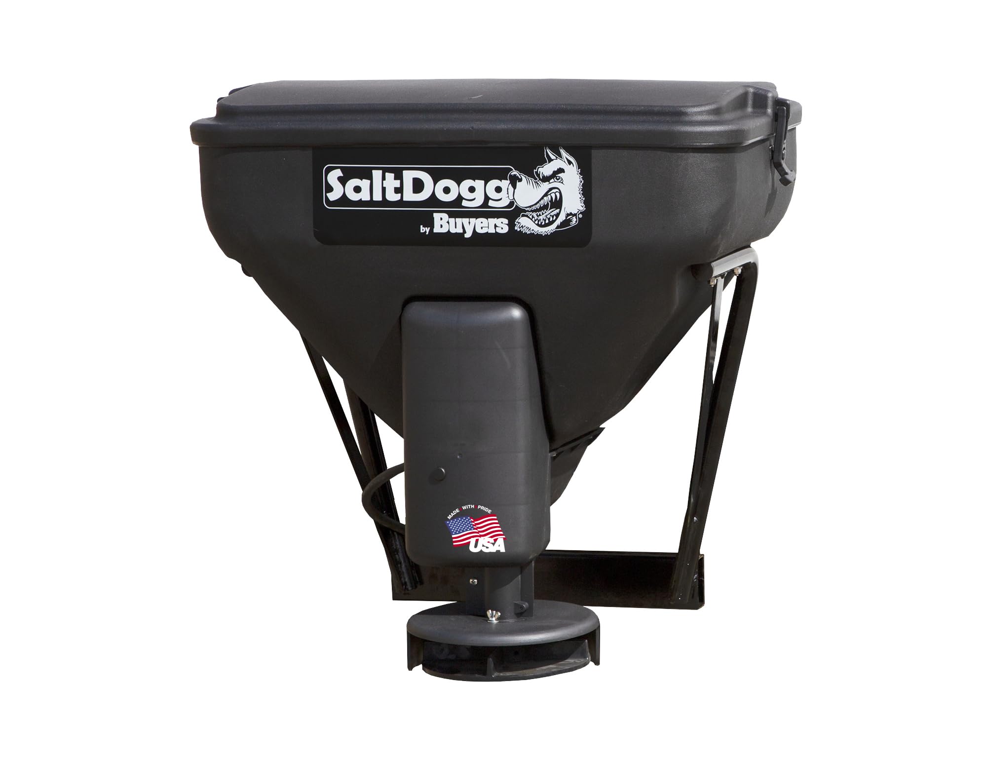 SaltDogg Buyers Products TGS02 Tailgate Salt Spreader, Made In The USA, 4.0 cu ft/300lbs Capacity, Horizontal Auger Feed, Salt Spreader For Residential & Light Commercial Work