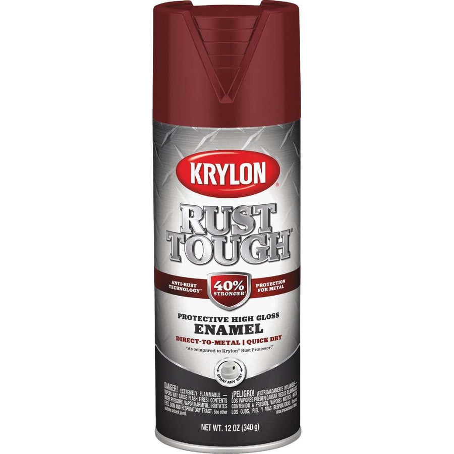 Krylon 'Rust Tough' K09221007 Burgundy Rust Preventive Enamel - 12 oz. Aerosol