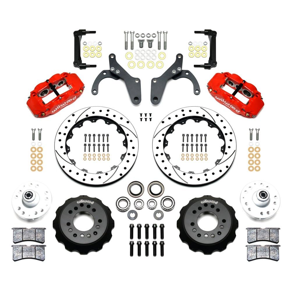 140-12460-DR WILWOOD FNSL6R Front Hub Kit,12.88", Drill, Red 59-64 Chevy Impala / 63-64 Corvette