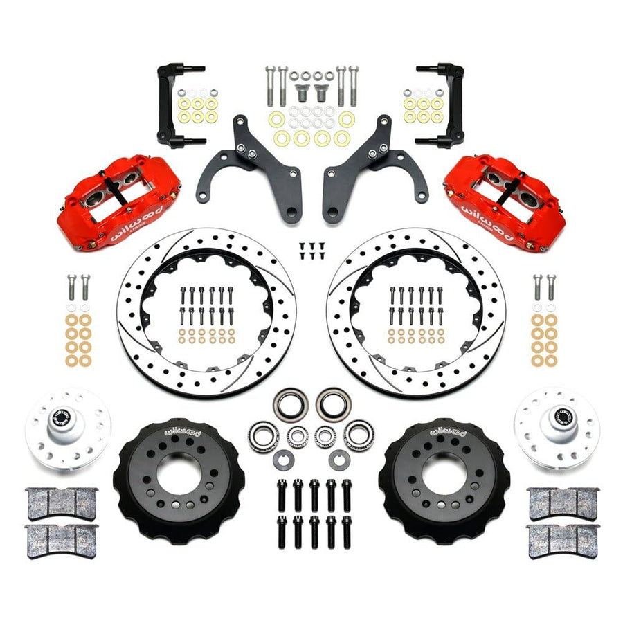 140-12460-DR WILWOOD FNSL6R Front Hub Kit,12.88", Drill, Red 59-64 Chevy Impala / 63-64 Corvette