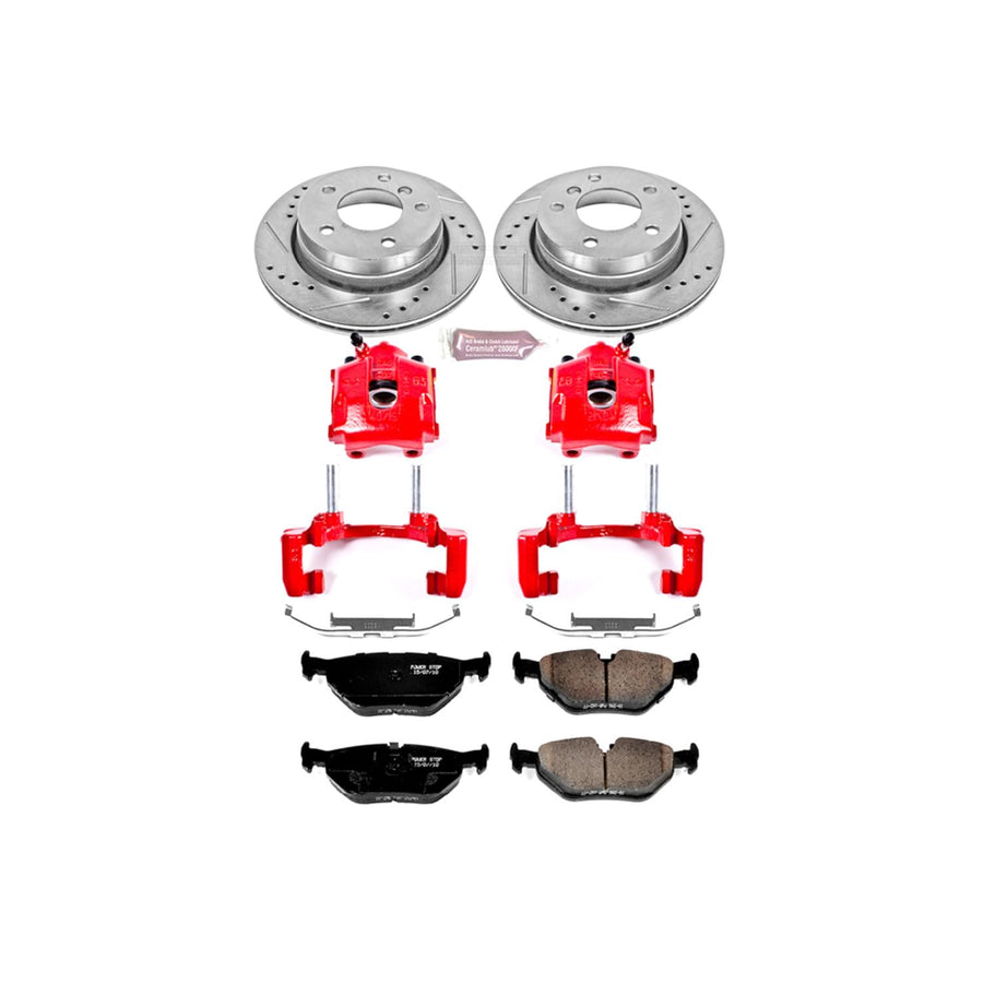 Power Stop 1-Click Performance Brake Kit KC2980 with Caliper and 1 Rear Sensor Wire For BMW 323Ci 2000, BMW 323i 1999-2000 [Model Specific]