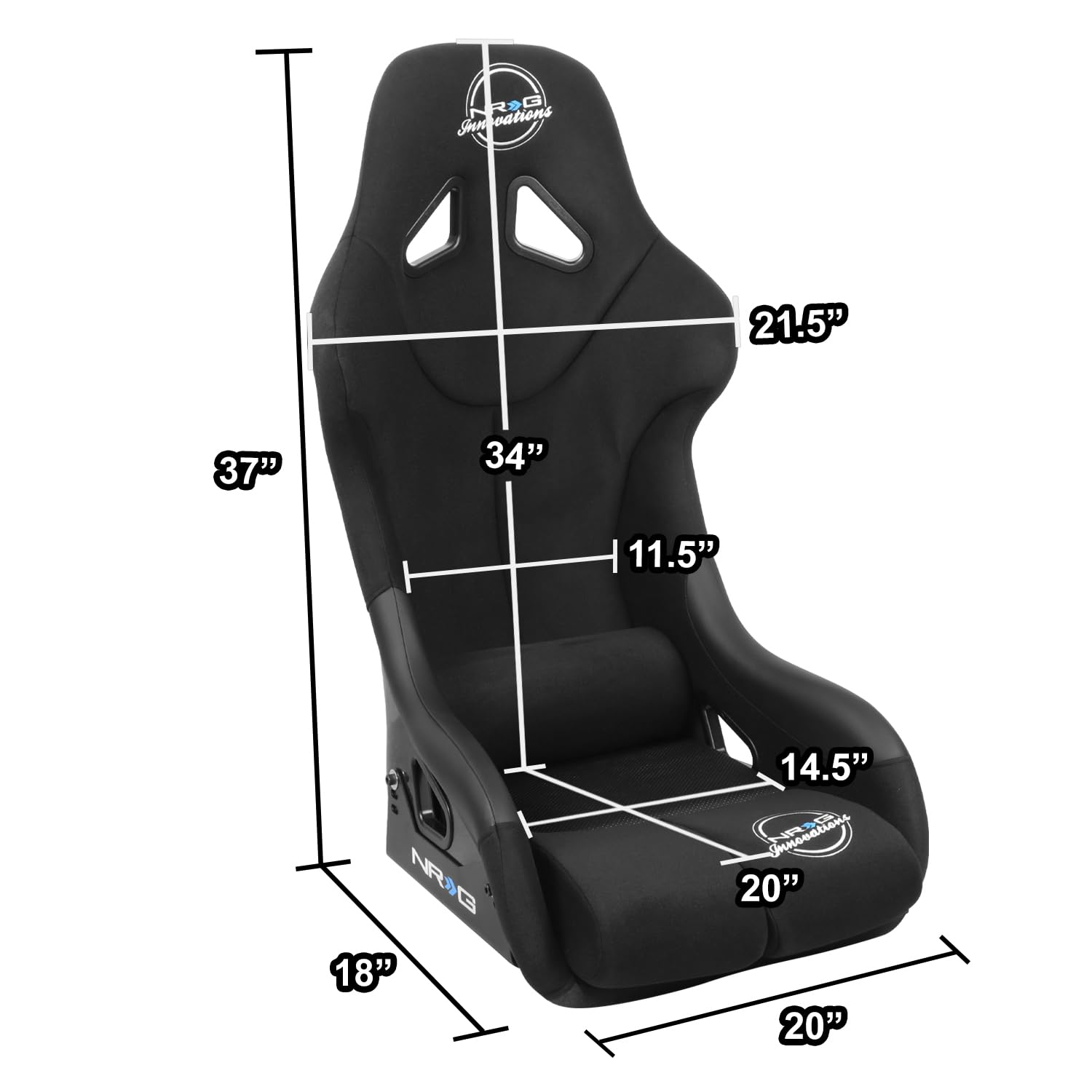 NRG Innovations FIA Competition Seat NRG-FRP-RS400C with Competition Fabric, FIA Homologated with Carbon Back Finish