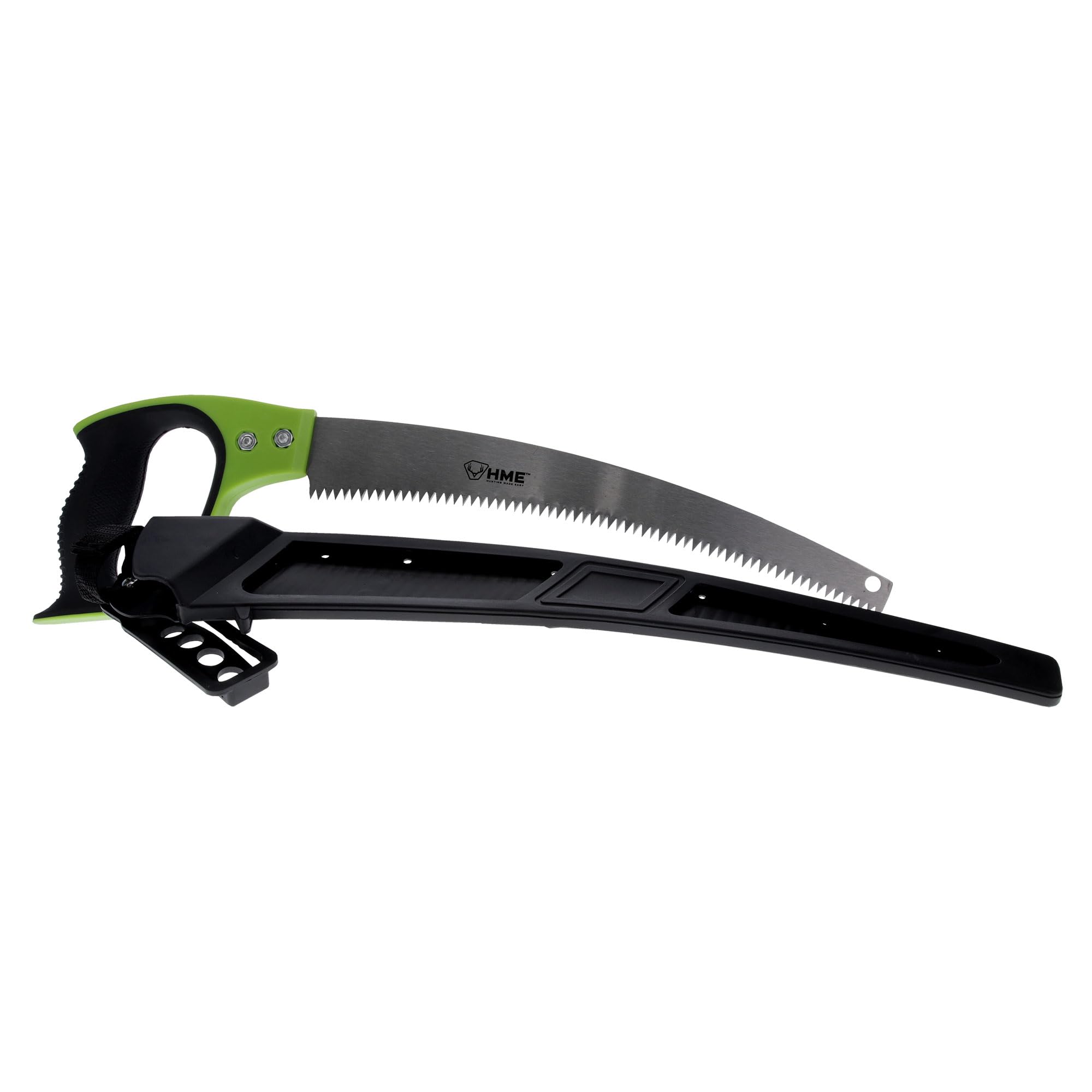 12" Curved Steel Blade HME Hand Saw with Scabbard for Hunting, Camping, Backpacking, Gardening, Pruning