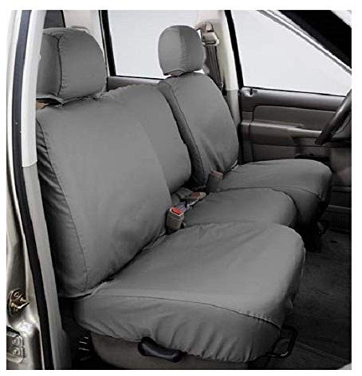 Covercraft Custom Polycotton Seat Covers | Fits 2013-2016 Ram 1500/2500/3500, 2015-2016 Ram 4500/5500 | 1st Row 40/20/40 Bench Seat, Charcoal