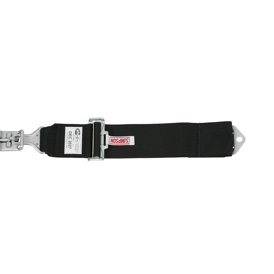 Lap Belt Simpson Racing 29024BK - SFI 16.1 - Latch & Link - 55 inch - Pull Down - Bolt-In - Black